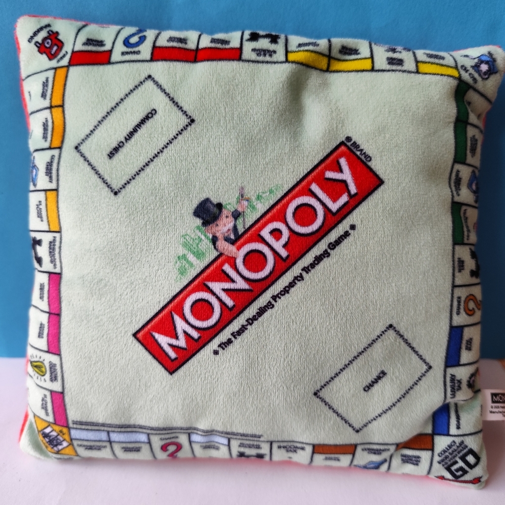 4/$50⭐️Monopoly Board Printed Plush Pillow Mini 7"
